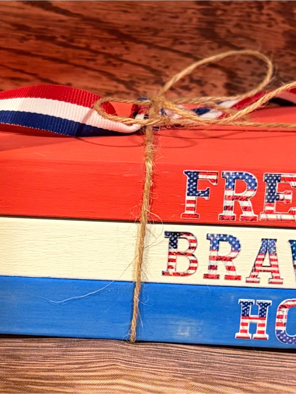Patriotic Red White Blue Decorative Stack